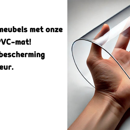 Tafelbeschermer 120x60 cm - Transparant Glashelder, Hittebestendig & Antislip - Duurzaam Tafelkleed van 1 mm Dikte