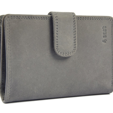 Portemonnee met veel pasjes buffelleer - Portemonnee unisex - portemonnee Grijs - Portemonnee Kwaliteit - Grijs