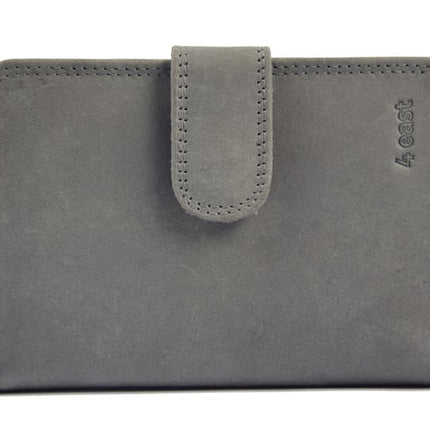 Portemonnee met veel pasjes buffelleer - Portemonnee unisex - portemonnee Grijs - Portemonnee Kwaliteit - Grijs