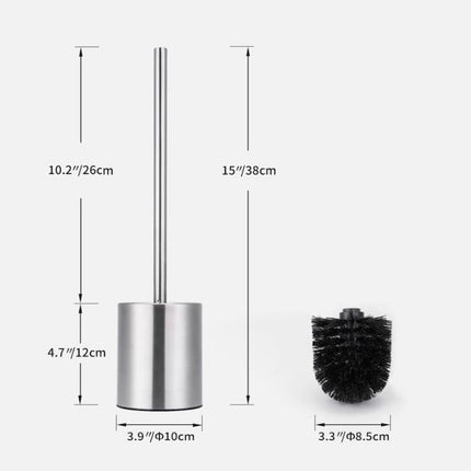 Stijlvolle Toiletborstel met Houder - 10x38x38 cm - Gemaakt van Roestvrij Staal - 0.52 kg 