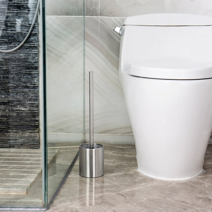 Stijlvolle Toiletborstel met Houder - 10x38x38 cm - Gemaakt van Roestvrij Staal - 0.52 kg 