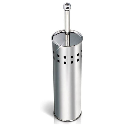 Hedendaagse Zilveren Rvs Toiletset - Inclusief Stijlvolle Houder - Afmetingen: 9,8 x 37,5 x 37 cm - Gewicht: 351 G 