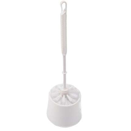 Toiletborstel - Wcborstel kunststof -Toiletborstel in houder - Toiletborstelhouder - Wc borstel - borstel - Roestvrij - WitProduct breedte 10.5x 33x 6 cm