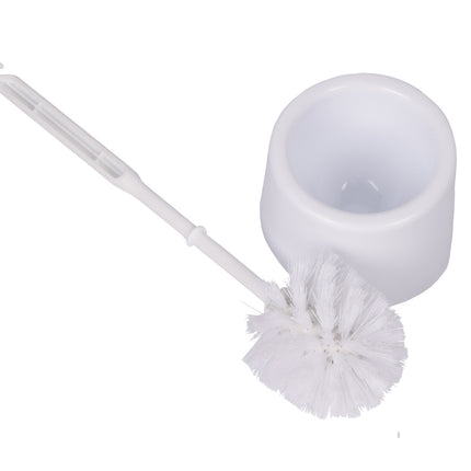 Stijlvolle Witte Toiletborstelset voor Efficiënte Reiniging - Kunststof - 11.5x35x10 cm - 0.21 kg