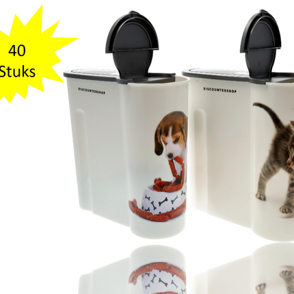 Gamelles et bacs à litière pour chats et chiens - 4 L - 2 pièces - Bac à croquettes - Conservation des aliments anti-odeurs