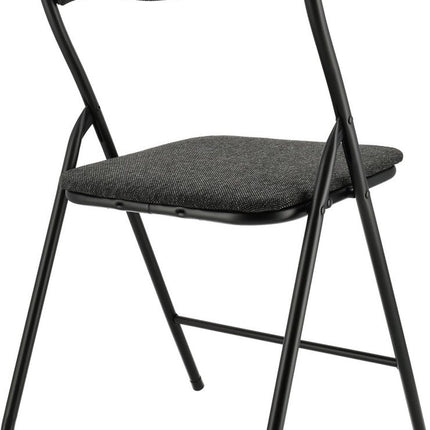 Klapstoel 43 cm zithoogte - Tafelstoel zwart- Velvet klapstoeltjes - Luxe klapstoelen  - 