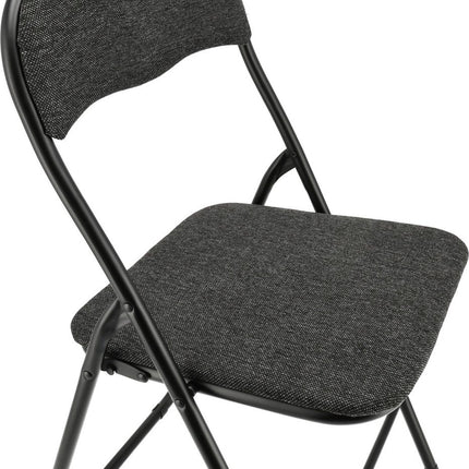 Klapstoel 43 cm zithoogte - Tafelstoel zwart- Velvet klapstoeltjes - Luxe klapstoelen  - 