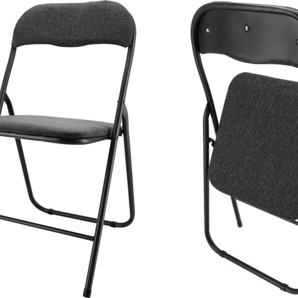 Klapstoel 43 cm zithoogte - Tafelstoel zwart- Velvet klapstoeltjes - Luxe klapstoelen  - 