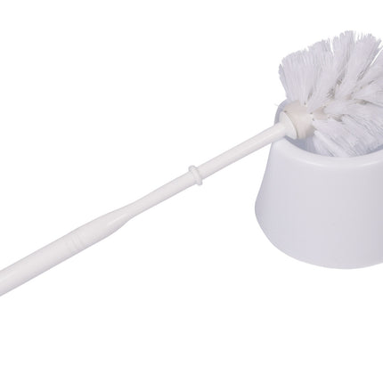 Stijlvolle Witte Toiletborstelset voor Efficiënte Reiniging - Kunststof - 11.5x35x10 cm - 0.21 kg