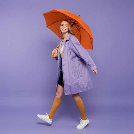 Grote Opvouwbare Paraplu - Automatische Windbestendige Paraplu - Oranje Polyester - Ø90 cm