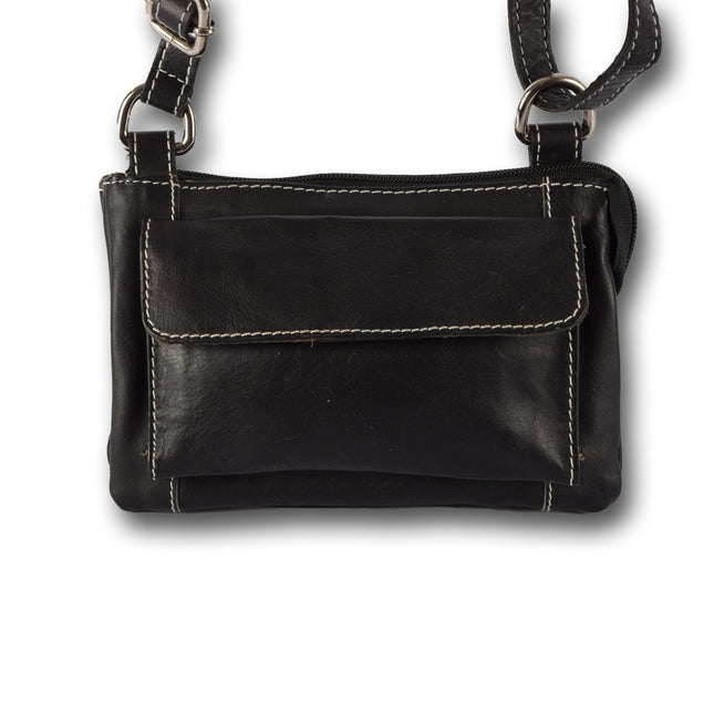 Handtasje | 13cm*18.5cm*10.5cm | Zwart | Schoudertas | Echte leer